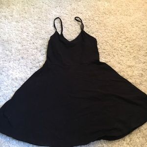 black fit and flare dress